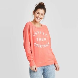‘Coffee, then cocktails’ graphic sweatshirt